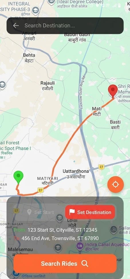 Jinete App Interface